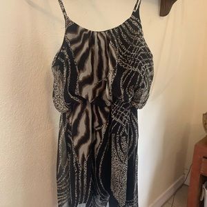 Short, animal print, spaghetti strap dress